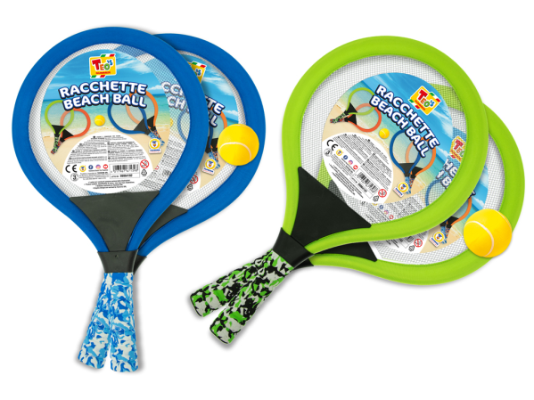 RACCHETTE BEACH BALL CON PALLINA 4 COL — immagine 1