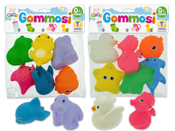 GOMMOSI ANIMALI ACQUATICI CON SPRUZZO 6 P