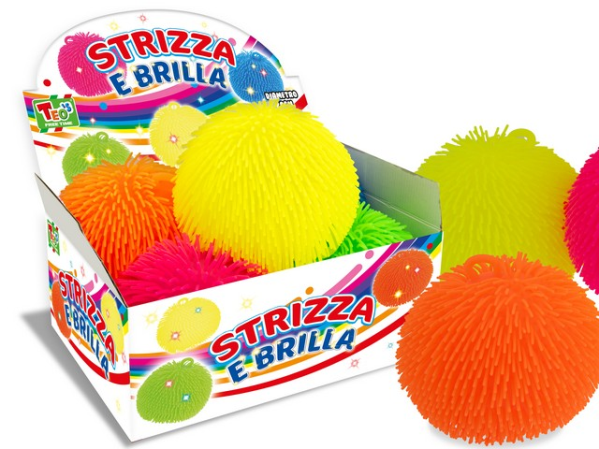STRIZZA E BRILLA PALLA COLOR. 20CM C/LUCE 5 COL. — immagine 1