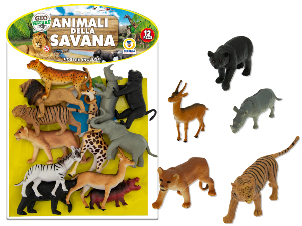 BUSTA ANIMALI ZOO GIUNGLA 12PZ. — immagine 1