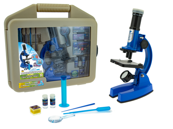 MICROSCOPIO IN METALLO CON VALIGETTA — immagine 1