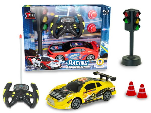 AUTO RACING CAR CON SEMAFORO E BIRILLO — immagine 1