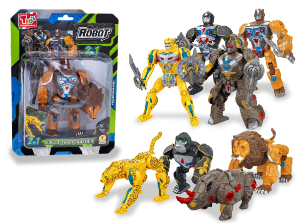 Robot animali transformer 4 mdl ass