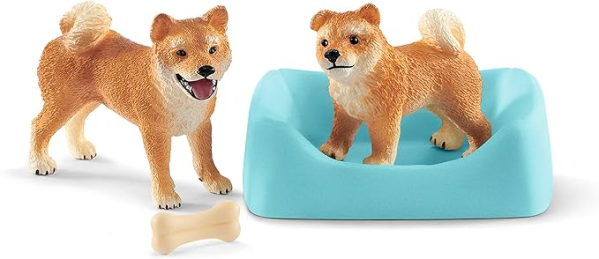 SCHLEICH MAMMA E CUCCIOLO DI SHIBA INU — immagine 1
