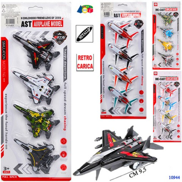 AEREI 4 PEZZI METALLO IN BLISTER — immagine 1