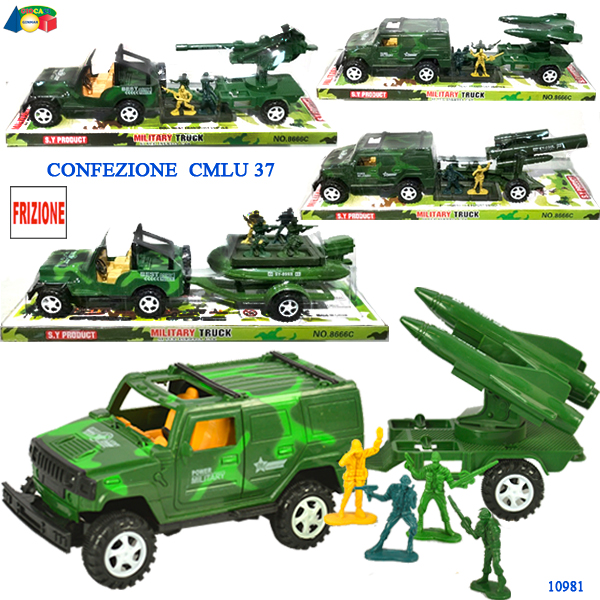 JEEP MILIT. FRIZ. C/RIMORCHI ASS IN CUPOLA C/SOLD. — immagine 1