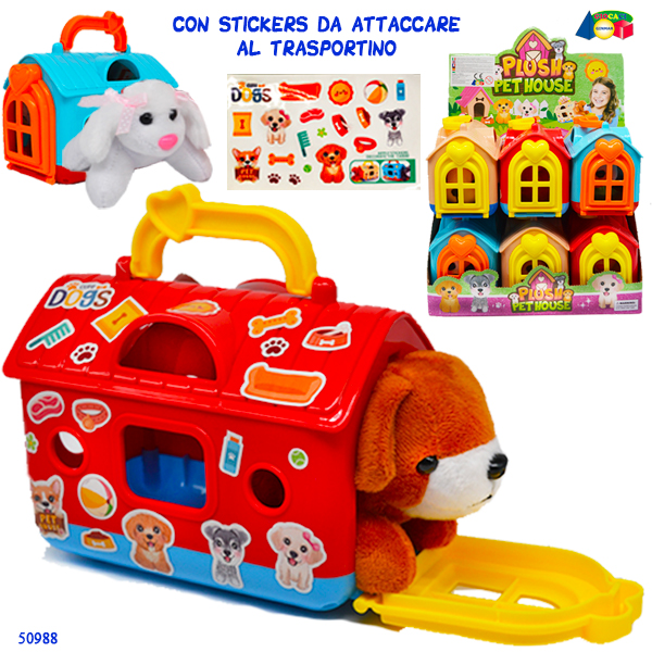 TRASPORTINO C/CAGNOLINO PELUCHE ASS. — immagine 1