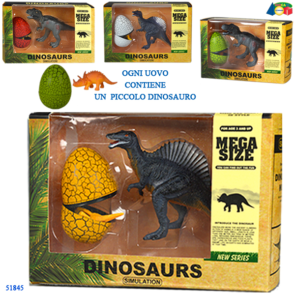 DINOSAURO CON UOVO E MINIDINO ASS.