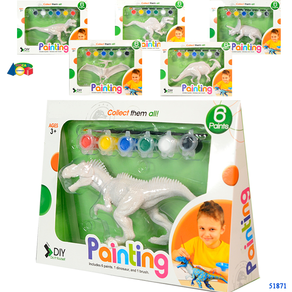 DINOSAURO DA DIPINGERE C/COLORI ASS — immagine 1