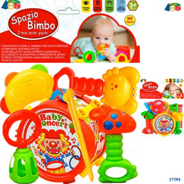 BUSTA TAMBURO C/SONAGLI SPAZIO BIMBO ASS. — immagine 1