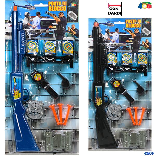 SET POLIZIA POSTO DI BLOCCO CON FUCILE — immagine 1