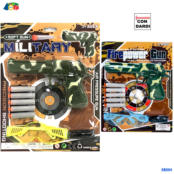 SET PISTOLA MILITARE SPARA DARDI ASS — immagine 1