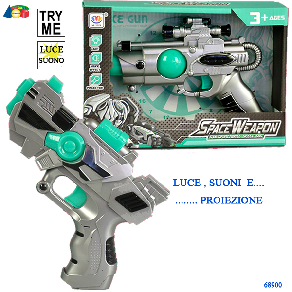 PISTOLA SPAZIALE C/SUONI/LUCI/PUNTATORE TRY — immagine 1