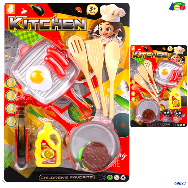 SET CUCINA C/2 PADELLE, UTENSILI E ACC.