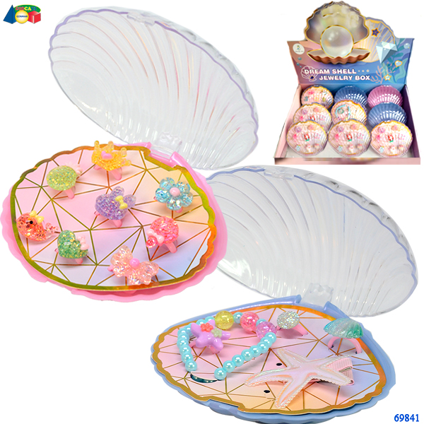 COFANETTO FORMA CONCHIGLIA C/ANELLI IN DBX — immagine 1