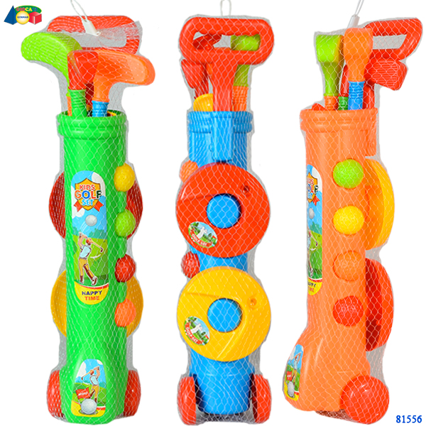 GOLF SET 3 MAZZE 2 BUCHE 4 PALL. CARRELLO — immagine 1