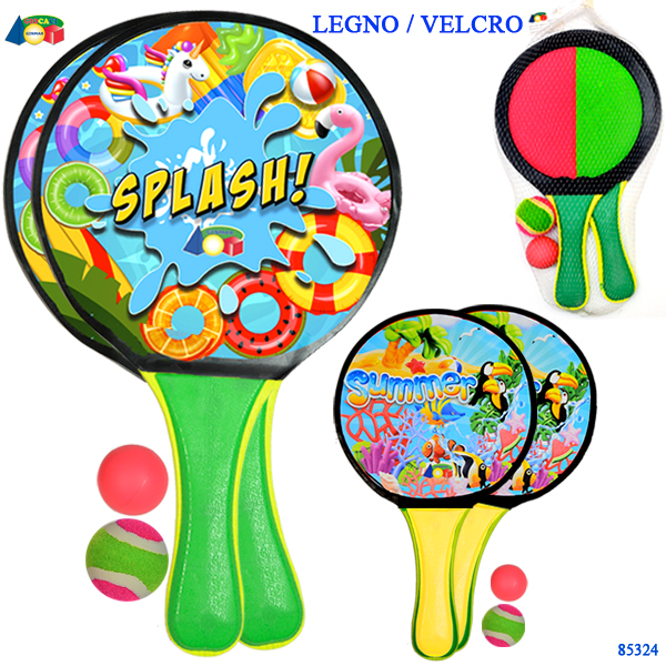 RACCHETTONI CON DISEGNI 2IN1(VELCRO)C/PALL.