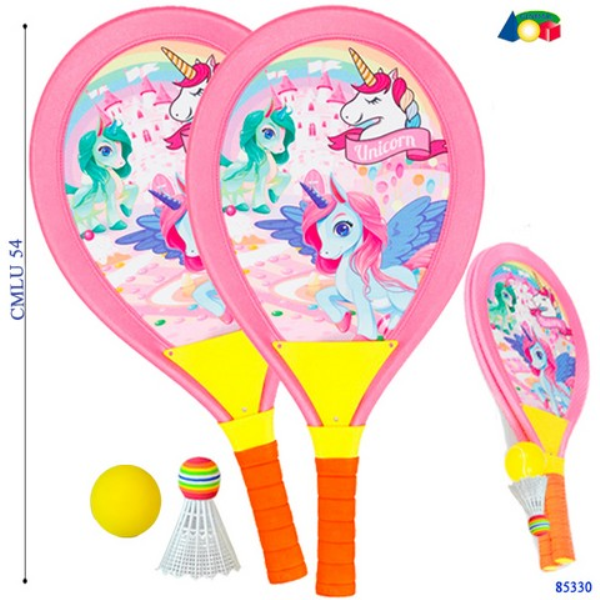 RACCHETTE TESSUTO DIS.UNICORNO 2 IN 1 — immagine 1