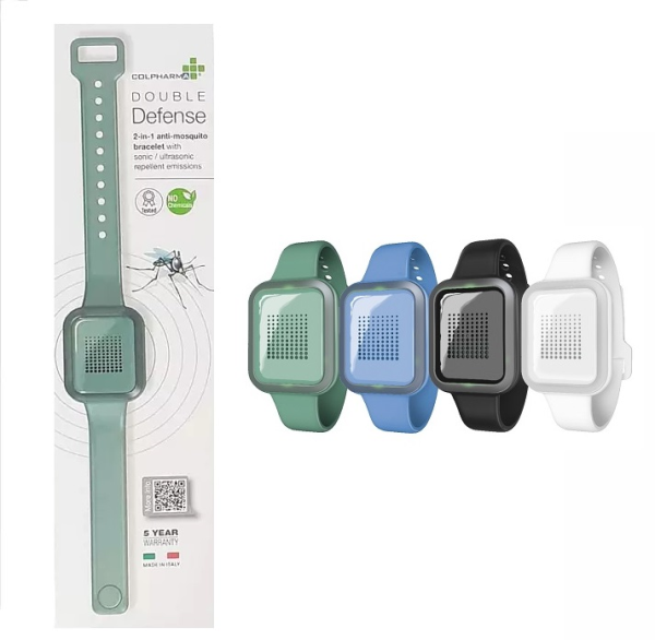 COLPHARMA BRACCIALE ANTIZANZARE 2 IN 1 DOUBLE DEFENCE — immagine 1
