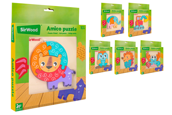 PUZZLE IN LEGNO ANIMALI/MEZZI 9 ASS. — immagine 1
