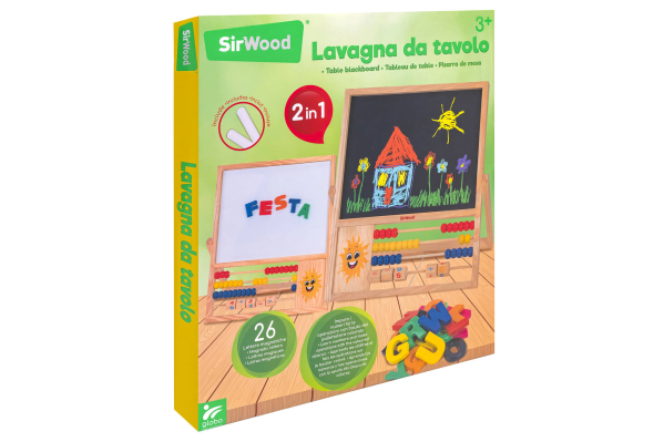 LAVAGNA IN LEGNO 2IN1 MAGNETICA/GESSI C/26 LETTERE