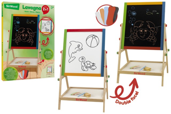 LAVAGNA IN LEGNO 2IN1 ALTEZZ. REGOLAB — immagine 1