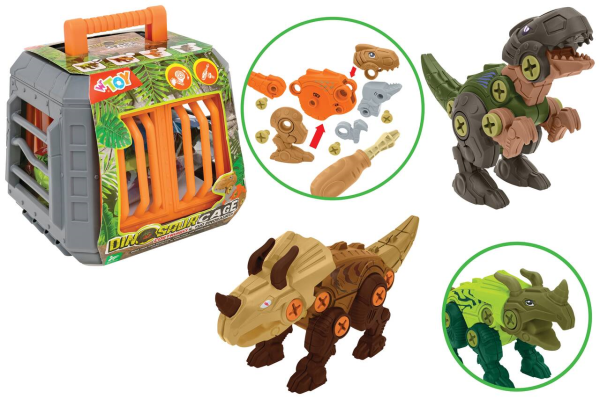 GABBIA CON DINOSAURO DA COSTRUIRE 4ASS — immagine 1