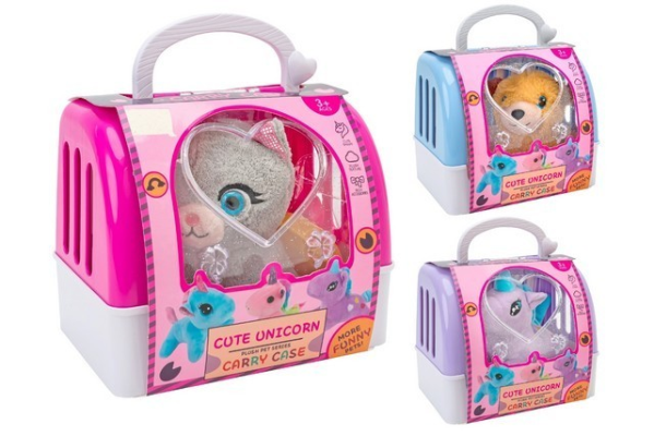 TRASPORTINO ANIMALI PELUCHE 3 COL. 3 ASS — immagine 1