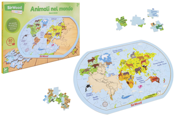 PUZZLE ANIMALI DEL MONDO IN LIGNO — immagine 1