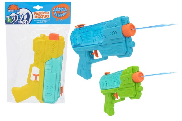 PISTOLA ACQUA 21cm TRASPARENTE COLORI ASS. — immagine 1
