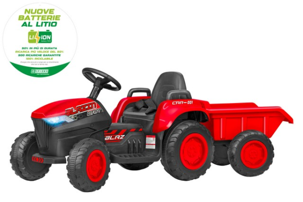 TRATTORE BT LI-ION ROSSO R/C 12V