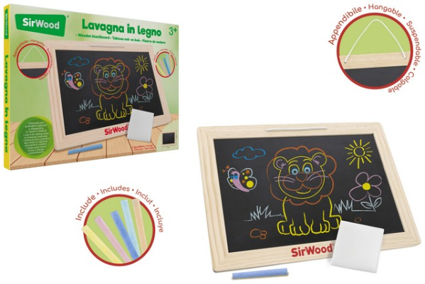 LAVAGNA IN LEGNO C/GESSETTI — immagine 1