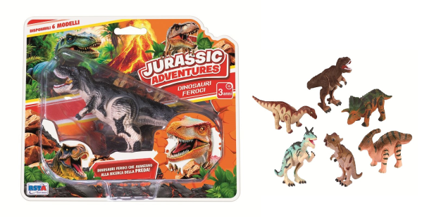 DINOSAURO CARICA E MOLLA (6)JURASSIC ADVENTURES — immagine 1