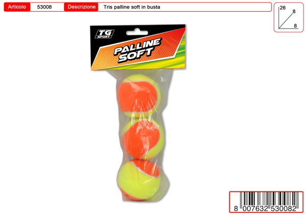 PALLINE TENNIS SOFT 3 PEZZI