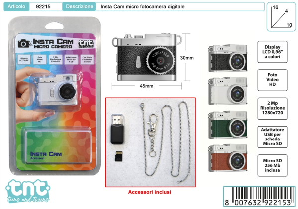 MINI CAMERA SCHERMO COLORI MICRO SD — immagine 1