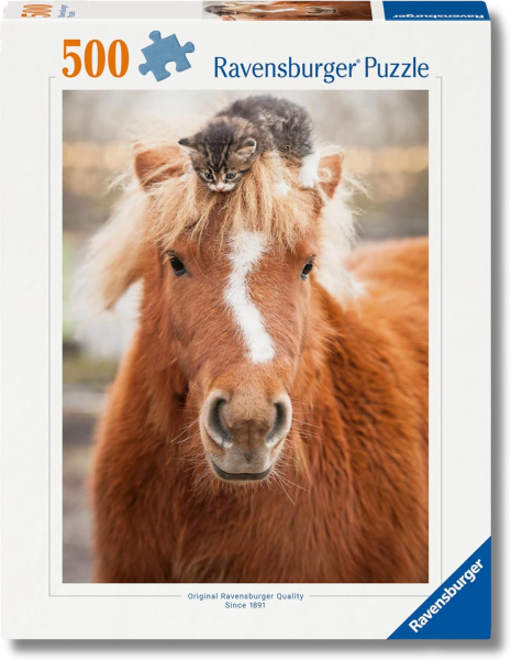 Puzzle 500 pz Puppies Collection: gattino e cavallo 500 pc — immagine 1