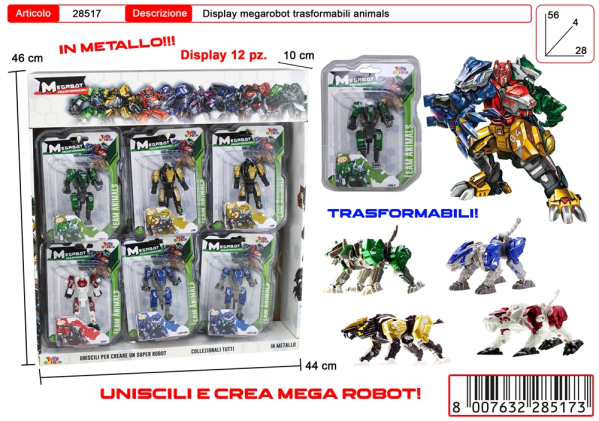 ROBOT DIECAST ANIMALI Disp 12 pz — immagine 1