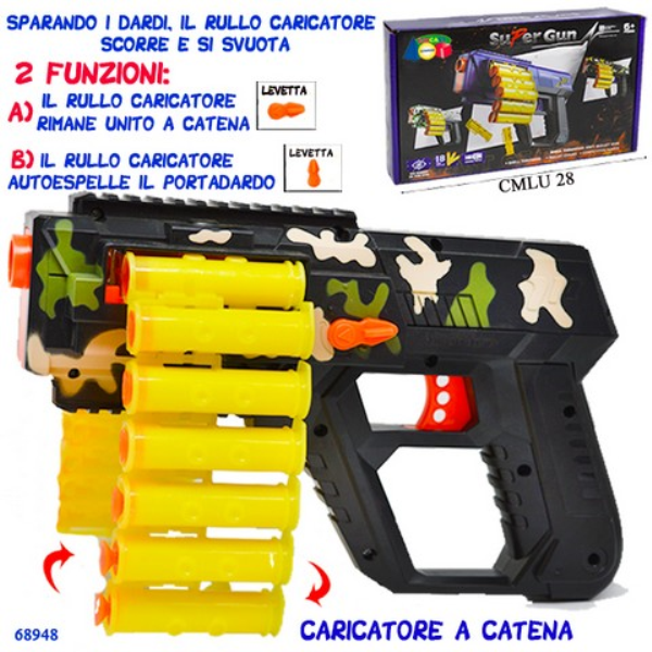 PISTOLA C/RULLO SPARA DARDI, ASS