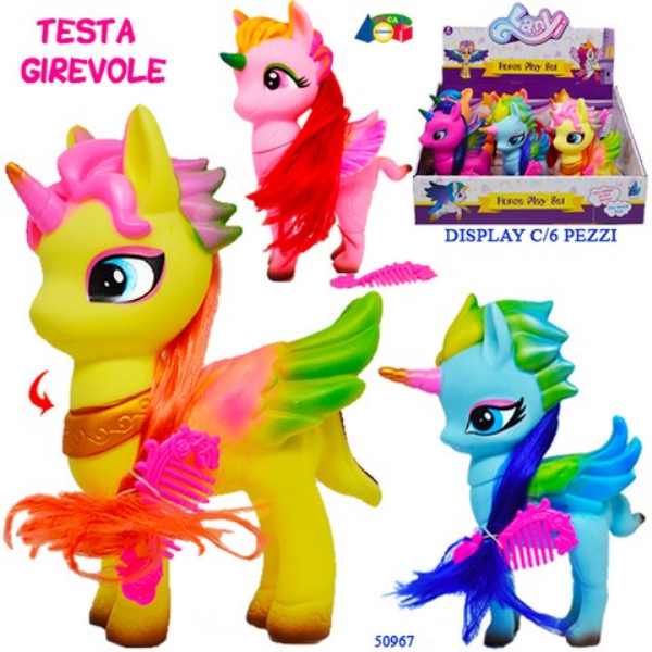 PONY UNICORNO ALATO MULTICOLOR C/CRINIERA(6) — immagine 1