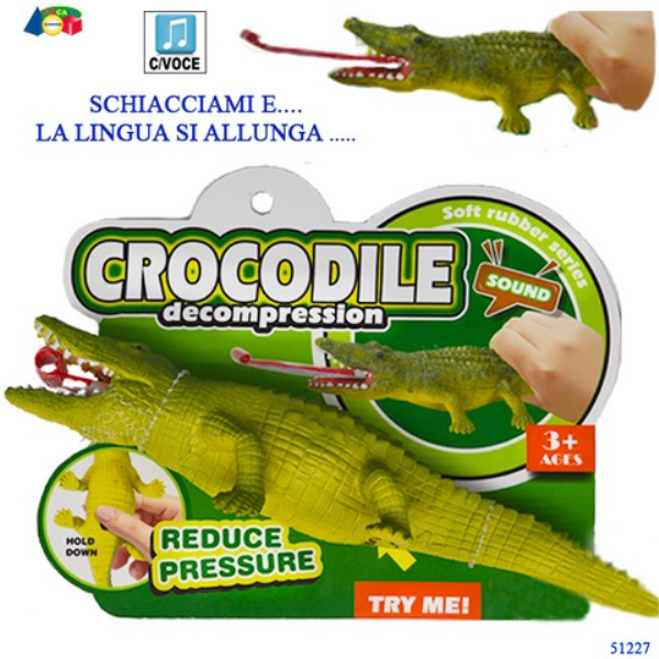 COCCODRILLO MORBIDO C/VOCE, LINGUA ALLUNGABILE — immagine 1