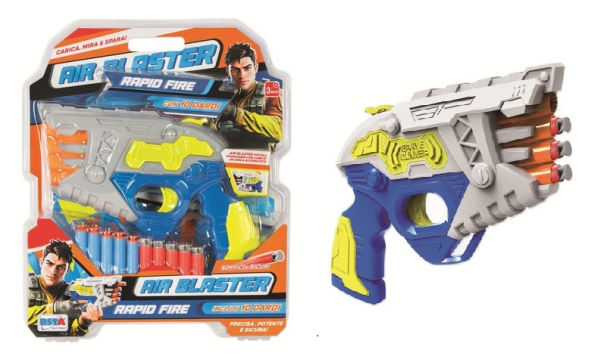 PISTOLA AIR BLASTER CLAMSHELL 10 DARDI — immagine 1