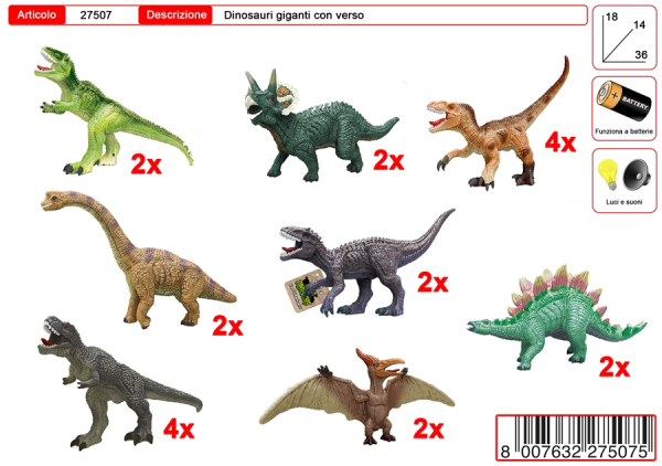 DINOSAURI CON VERSO IN GOMMA — immagine 1