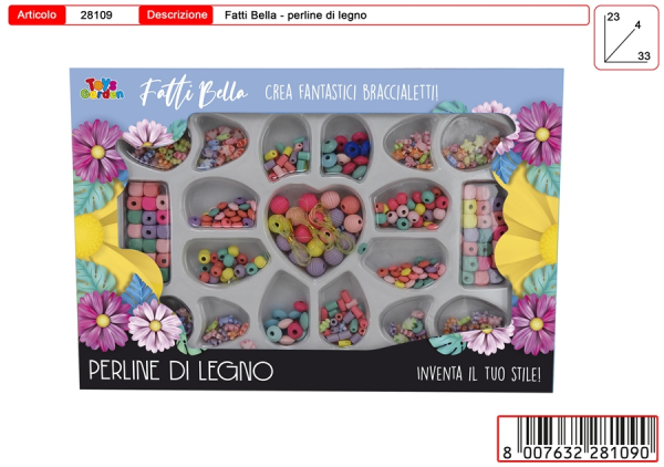 PERLINE IN LEGNO IN SCATOLA