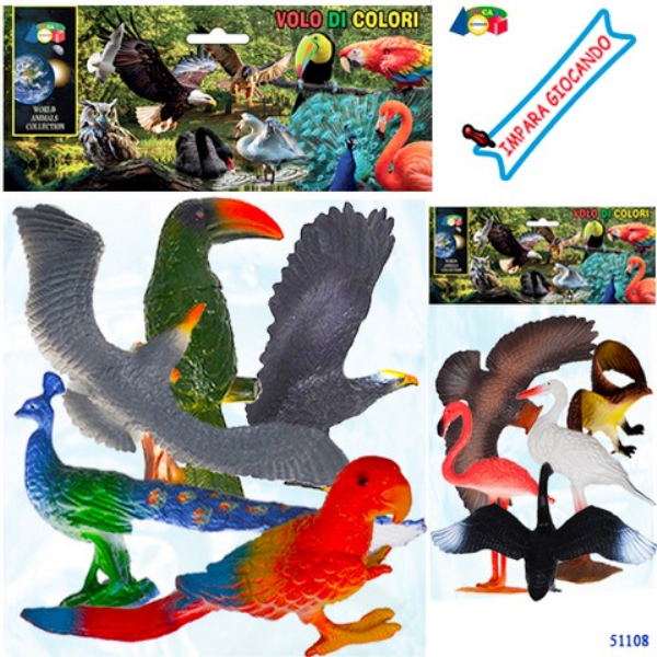 BUSTA UCCELLINI VOLO DI COLORI — immagine 1