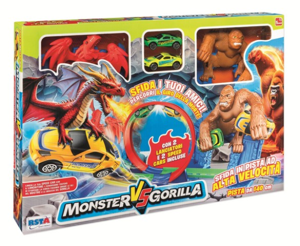 PISTA VELOCITA MONSTER VS GORILLA CIRCUITO 140 CM — immagine 1
