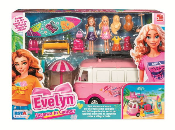 PLAYSET BAMBOLA EVELYN VACANZE IN CAMPER