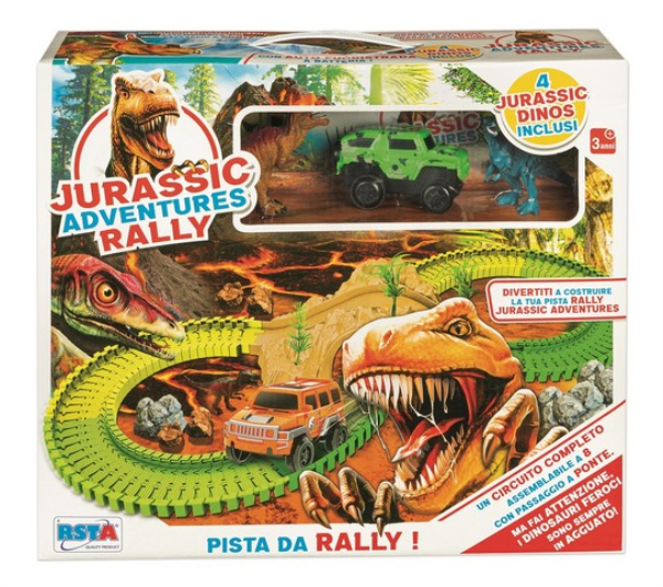 PISTA JURASSIC ADVENTURES CON PICK UP E DINOSAURI — immagine 1