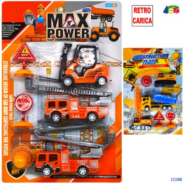 AUTO SET 3 MEZZI LAVORO R/C E SEGNALI — immagine 1