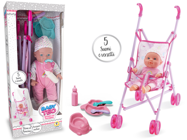 BABY SET CON PASSEGGINO E ACCESSORI — immagine 1