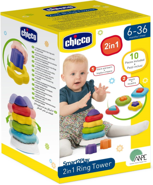 CHICCO 2 IN 1 TORRE DEGLI ANELLI new — immagine 1